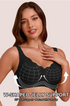 Black seamless push-up bra with scalloped cups and supportive jelly stretch fabric