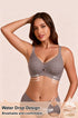 Seamless plunge bra in coffee-brown with water-drop style mesh texture on cups