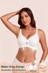 White seamless plunge bra with teardrop center detail and smooth cups