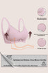 Pink wireless full-coverage t-shirt bra with smooth cups and wide straps