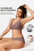 Grey deep V wireless t-shirt bra with molded cups and thin adjustable straps