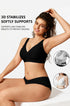 Dark black deep V wireless bra with wide underbust support band