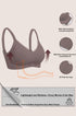 Coffee-brown t-shirt bra with wide side panels and 3D push-up cup shaping
