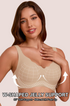 Nude seamless push-up T-shirt bra with scalloped cups and wide straps