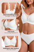 White deep V wire-free push-up bra with smooth, seamless fit and no underwire