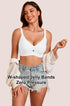 White seamless wireless plunge bra with jelly-band hem and V-neck front
