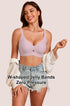Pink seamless plunge wireless bra with smooth w-shaped jelly bands.