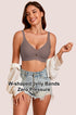 Coffee-brown seamless plunge bra with W-shaped jelly bands for zero-pressure fit