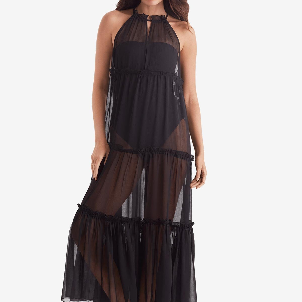 Oceana Dress - Black Paradise Chiffon