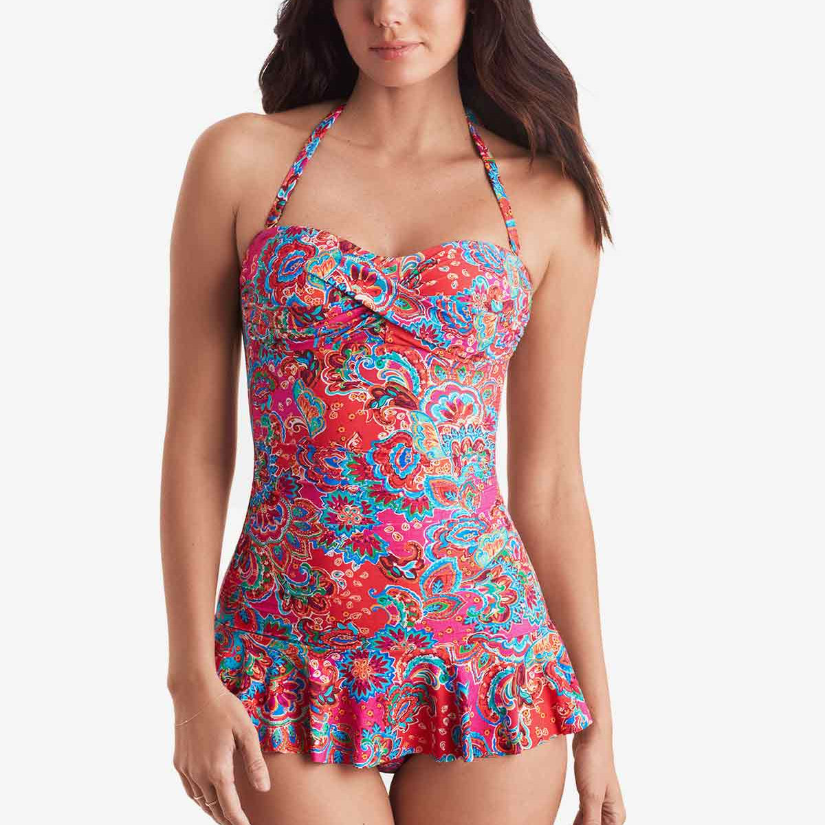 Aria Skirted One Piece - Island Paisley