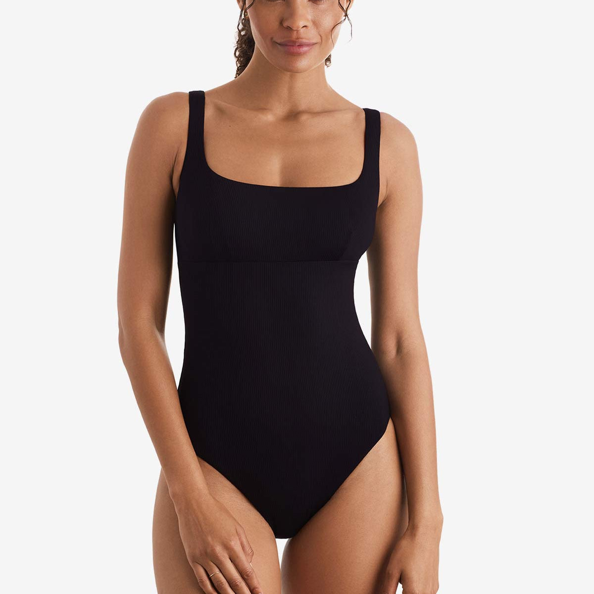 Harper One Piece - Black Lido Rib