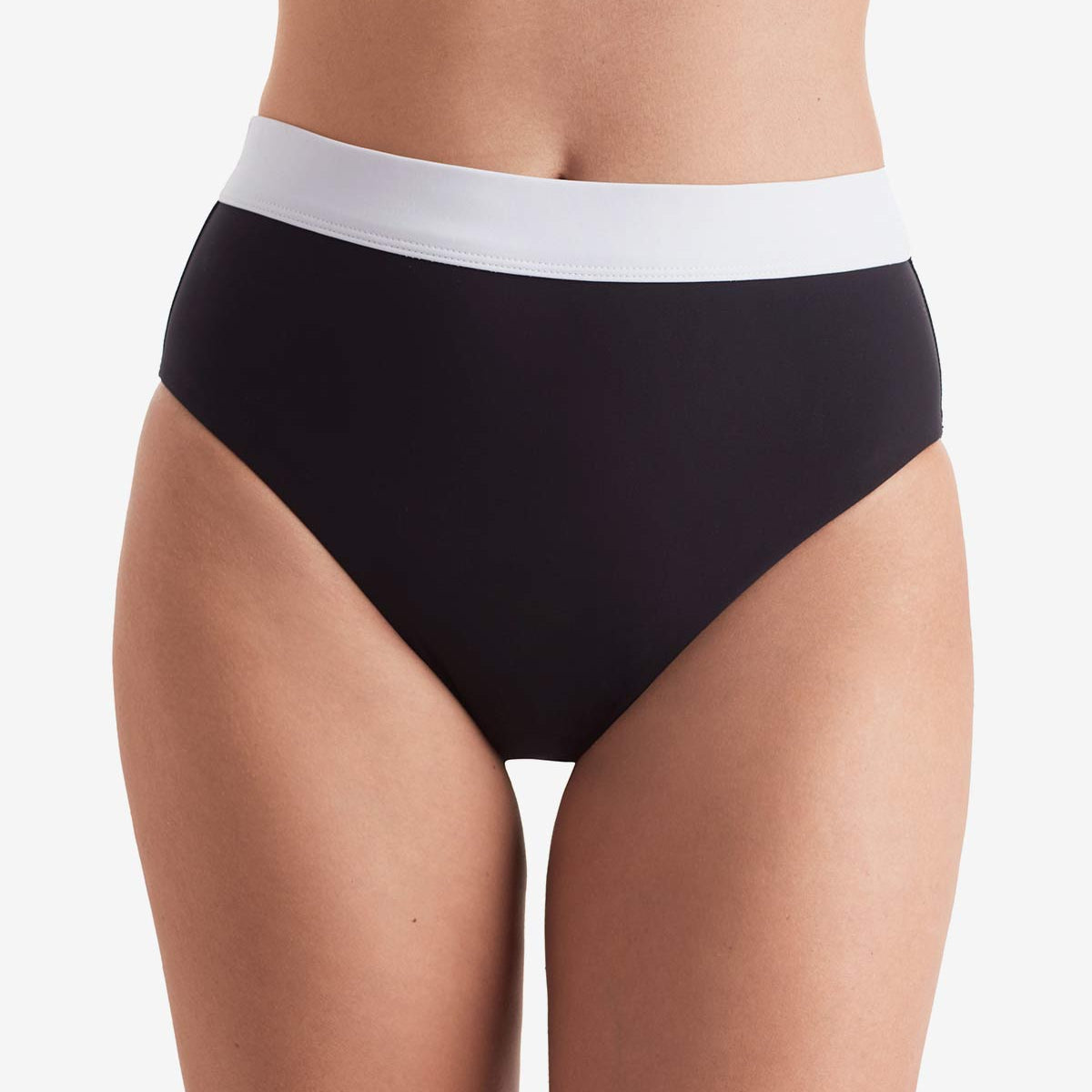 Brooke High Waist Pant - Black/White Layered Solids