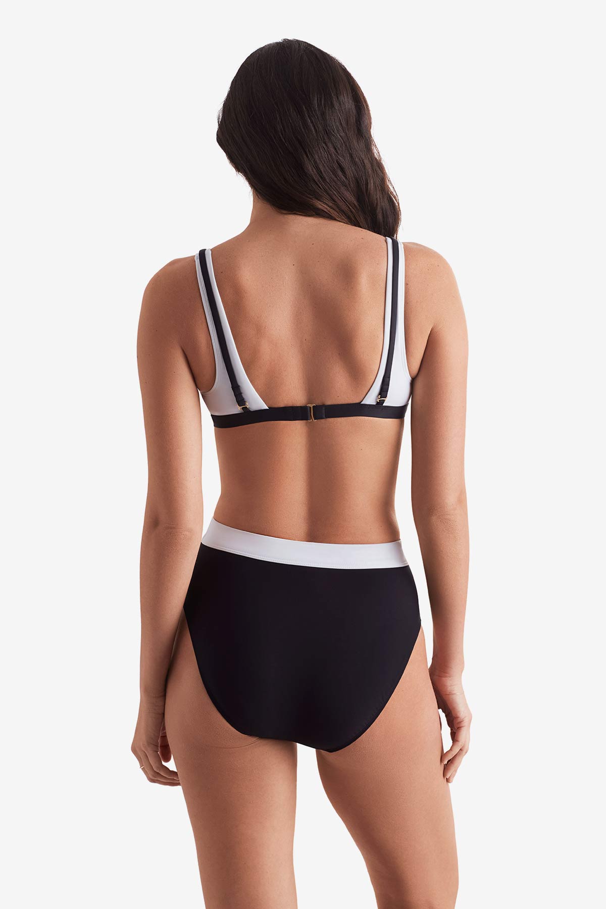 Drift Bra - Black/White Layered Solids