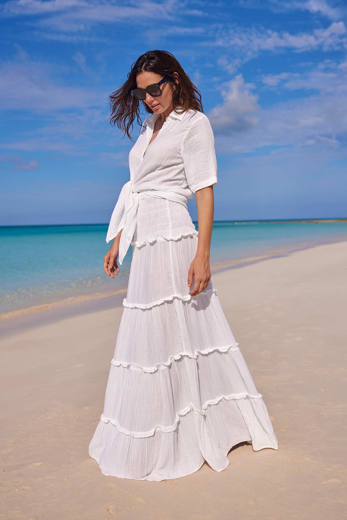 Reef Convertible Skirt - White Bliss Gauze