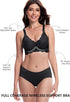 Black glitter wireless bra with scalloped cups and push-up seamless design