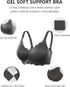 Black wireless bra with 3D cup support and button back closure