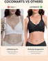 Black glitter scalloped wireless bra with flattering full coverage