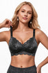 Black-silver seamless push-up bra with scalloped trim, no underwire, front view