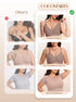 Grey seamless wireless bra panels showing comfort support, smooth seams, and full coverage
