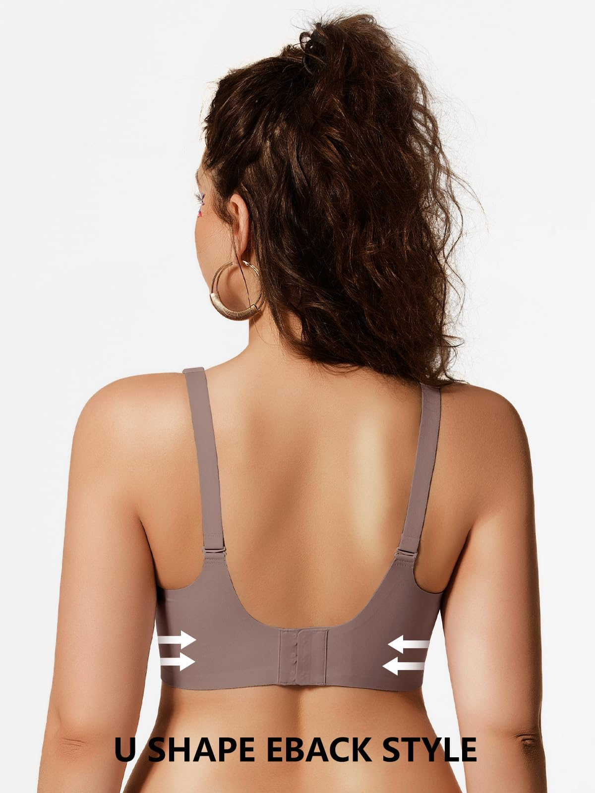 COCOMARTS Jelly Bras for Women No Underwire Scalloped Push Up Wireless Bralettes Seamless Soft Comfort Everyday Tshirt Bra Grey