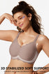 Grey seamless push-up bra with scalloped trim and supportive molded cups