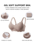 Grey seamless push-up bra with scalloped cups and adjustable straps
