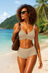 Semolina beige wireless bra with scalloped cups and thin shoulder straps