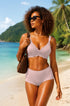 Pink wireless push-up bra with scalloped cups and adjustable straps