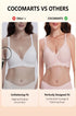 Pink seamless wireless bra front view with scalloped cup edges