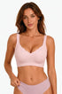 Pink seamless push-up bra with scalloped neckline, no underwire, cropped view