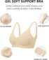 Light beige no-underwire bra diagram with scalloped cups and smooth stretchy fit.