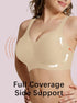 Semolina beige underwire-free bralette with deep V neckline and side-support cups
