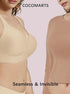 Semolina beige seamless underwire-free bralette with clean one-piece look