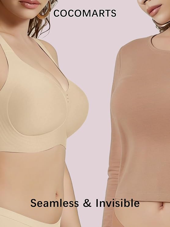 Semolina beige seamless underwire-free bralette with clean one-piece look