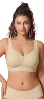 Jelly Bra semolina nude t-shirt bralette, full-coverage no underwire, scoop front