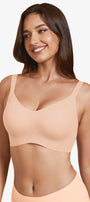 Skin-colored no-underwire t-shirt bra, full coverage with comfort straps