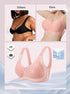 Pink full-coverage bralette with smooth cups and wide adjustable shoulder straps
