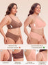 Tea red seamless V-neck bralette with adjustable straps, shown with another color