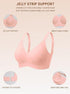 Tea red seamless bralette with breathable pores and hook closure, no underwire