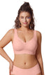 Full-coverage wireless t-shirt bralette, dusty pink, smooth molded cups