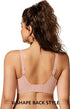Scalloped back full-coverage bra with adjustable straps, tea red
