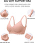 Gel soft support bra with scalloped edges and full coverage, tea red
