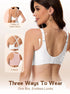White wireless bra with convertible back options: halter and X-back