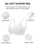 White gel soft support bra diagram: 3D cup support, semi-fixed pad, 4x3 hooks.