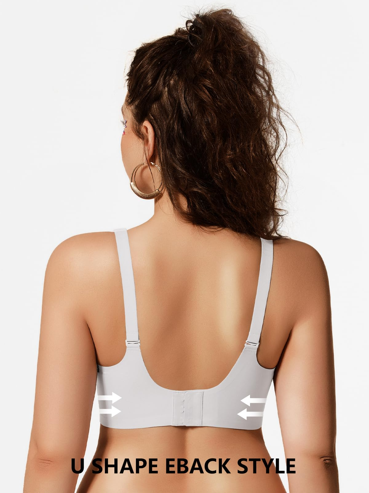 COCOMARTS Jelly Bras for Women No Underwire Scalloped Push Up Wireless Bralettes Seamless Soft Comfort Everyday Tshirt Bra White
