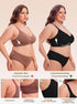Black seamless bralette with smooth fit and supportive wide underband