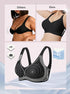 Black bralette with vented band pattern and wide underband