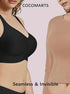 Black seamless molded-cup bralette with smooth front