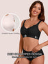 Black seamless push-up bra with scalloped edge and no underwire, stretchy comfort