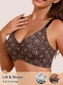 Black and brown leopard print seamless plunge bra, wireless full-coverage cups